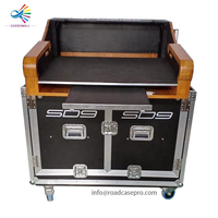 Flight case hydraulique personnalisé pour table de mixage numérique Digico SD9, avec support pour ordinateur portable et tiroir