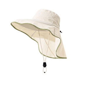 Chapeau de pêche à large bord avec protection UV pour l'été, avec rabat pour le cou, chapeau de soleil respirant en maille pour hommes et femmes, randonnée en plein air, camping - Product Image 6