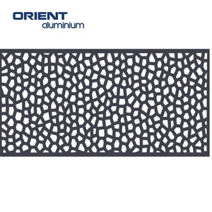 Paneles de <span class=keywords><strong>Cerca</strong></span> de Aluminio con Perfil de Madera Negra, Lámina Metálica Perforada de Alta Calidad Cortada con Láser, <span class=keywords><strong>para</strong></span> Jardines - Product Image 6