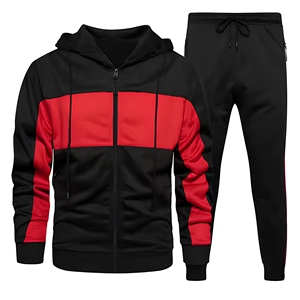 Nouvel arrivage : Ensemble de sport décontracté pour homme, hiver, 2 pièces, sweat à capuche respirant avec fermeture éclair, ensemble de survêtement en coton - Product Image 1
