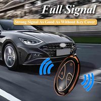 Compatible avec la coque de clé Hyundai, convient pour Sonata Santa Fe Tucson KONA Grandeur Ioniq, étui de clé souple avec porte-clés en cuir