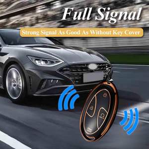 Compatible avec la <span class=keywords><strong>coque</strong></span> de <span class=keywords><strong>clé</strong></span> <span class=keywords><strong>Hyundai</strong></span>, convient pour Sonata Santa Fe Tucson KONA Grandeur Ioniq, étui de <span class=keywords><strong>clé</strong></span> souple avec porte-clés en cuir - Product Image 4