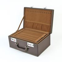 Bois nordique Grand Acrylique Présentoir Portable Étui En Cuir De Stockage 10 Tiroir Boutique Or Bijoux Organisateur Boîte