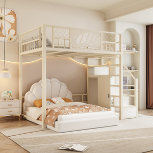 Krem Dupleks Gaya Kosong Tempat Tidur Loteng Hemat Ruang Besi Lantai Dua Untuk Apartemen Kecil letti di metallo - Product Image 1