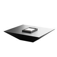 Table Basse Carrée Moderne en Marbre Noir, Meuble de Salon de Gros
