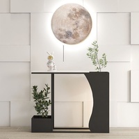 Console de couloir ultra-étroite moderne en fer forgé, style luxe léger, avec plateau en marbre créatif, support à fleurs haut de gamme pour salon et entrée