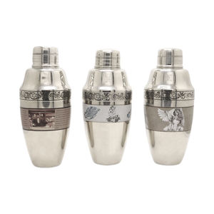 Nuevo diseño, coctelera con patrón <span class=keywords><strong>Chaplin</strong></span>, superventas, herramientas de barra de acero inoxidable, coctelera Boston para camarero - Product Image 1