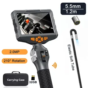 Endoscope d'inspection <span class=keywords><strong>TESLONG</strong></span> TD500 avec objectif articulé de 5,5 mm, 1080P, 2,0 MP, écran IPS de 5 pouces, caméra d'inspection à commande bidirectionnelle à 360 degrés - Product Image 1