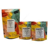 Sac d'emballage de café à fond plat, feuille d'aluminium imprimé personnalisé, Quad fond plat, 250g 1kg 12oz, 50 pièces