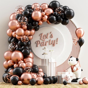 Kit Decorazioni <span class=keywords><strong>per</strong></span> Feste di Compleanno e Matrimonio, Set Ghirlanda di Palloncini Neri Cromati e Oro Rosa con <span class=keywords><strong>Coriandoli</strong></span> - Product Image 6