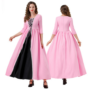 Yi Xiaoyi – robe de soirée rose de style médiéval pour femmes adultes, Costume de princesse, robe longue à manches longues pour scène de mascarade - Product Image 1