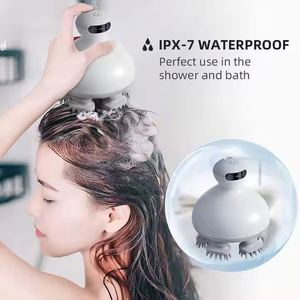 Peine de mano impermeable para amasar, Dispositivo de masaje del cuero cabelludo para el cuidado del cabello con 5 cabezales, 4 velocidades, masajeador de cabeza con infusión de aceite para el crecimiento del cabello - Product Image 2