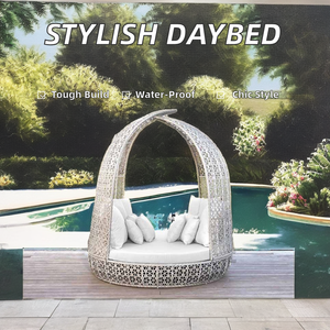 Giải trí hiện đại Patio Vòng đi văng phong cách ngoài trời mây hồ bơi <span class=keywords><strong>Cabana</strong></span> <span class=keywords><strong>wicker</strong></span> giường Sun <span class=keywords><strong>Lounger</strong></span> cho vườn sử dụng - Product Image 5