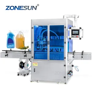 ZONESUN ZS-VTGF2 Automatic Servo Double Head Gear Pump Skincare Shampoo Detergent Viscous Liquid Paste Tracking Filling Machine