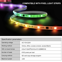 Controlador de Proyectos de Iluminación LED RGB Aipin W-208C-TTL 8*1024, Señal Serial SPI, Decodificador RDM, Voltaje Constante