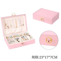 Boîtes à bijoux matelassées en diamant (simple/double/triple couche) en stock - Organisateurs de bijoux verrouillables transfrontaliers les plus vendus