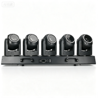 STSLITE-5 projecteurs LED mobiles 80W, 5x80W Mini Moving Beam avec anneau LED auxiliaire RGB, éclairage de scène DMX pour discothèque