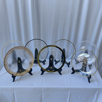 Vente en gros Assiettes de charge transparentes en plastique Assiettes de charge en or en vrac Mariage