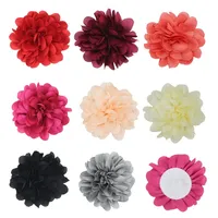 Corsages en soie de 9 cm fabriqués en usine, fleurs de corsage pour mariage en tissu mousseline / fleurs multicouches / accessoires pour bandeaux