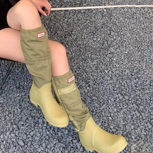 Neuankömmling Gummistiefel für Frauen Kniehohe wasserdichte faltbare Design Gumboot Lightweight Custom Logo Gummistiefel - Product Image 1