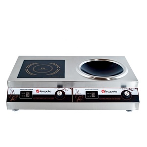 Fornello a Induzione Commerciale a Doppio Bruciatore 3500W 3.5KW, Piano Cottura Elettrico in Acciaio Inox con Display Digitale a <span class=keywords><strong>4</strong></span> Cifre e Sicurezza Automatica - Product Image 1
