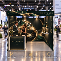 Stand d'exposition TIANYU à structure droite, personnalisable, en aluminium, avec marquage textile, dimensions flexibles 20ftx20ft