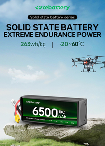 แบตเตอรี่โซลิดสเตทคุณภาพสูง ทนอุณหภูมิต่ำ 6500mah 10C 6S 8S 263Wh/kg 1000 รอบการใช้งาน สำหรับโดรนรุ่นต่างๆ 10000mah - Product Image 4