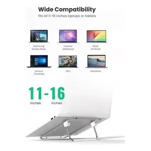 Support pour ordinateur portable en acier inoxydable réglable Ugreen pour ordinateurs portables de 11 à 16 pouces, argent, design antidérapant, léger et durable, mode - Product Image 6