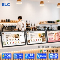 Pantalla de Señalización Digital con Menú, PoE Opcional, 1920*1080, WiFi 6, 4GB, Relación de Contraste de 1300, para Operaciones en Mostradores de Cafeterías