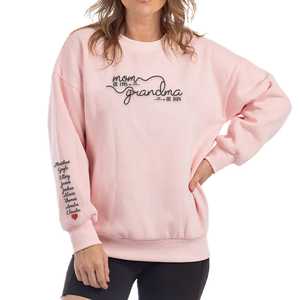Sudadera o Sudadera con Capucha Bordada en 3D con <span class=keywords><strong>la</strong></span> Frase 'Primera Mamá, Luego Abuela', con Insignia Frontal con Nombre, Tejido <span class=keywords><strong>de</strong></span> Punto para Invierno o Otoño - Product Image 5