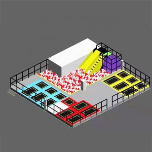 <span class=keywords><strong>Parc</strong></span> de trampolines intérieur commercial personnalisé, arène de saut multifonction avec mur adhésif pour centre commercial, centre de divertissement familial - Product Image 5