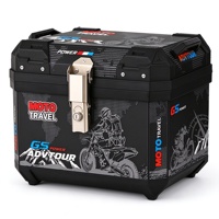 Boîte de rangement arrière pour scooter électrique grande capacité 45/55L, coffre à bagages en plastique PP pour moto