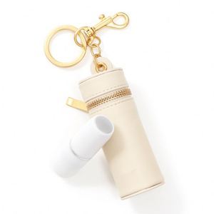 PU Leather Zippered Lipstick Holder Keychain <b>Bag</b> Charm Portable Chapstick Case Lipstick <b>Bags</b> - Product Image 4