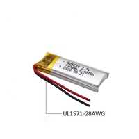 Cellules li-polymère personnalisées 501230 100mAh 110mAh 401230 130mAh Batterie Lipo 3.7V 120mAh Batteries au lithium-ion pour prothèse auditive