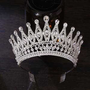Vente en gros de haute qualité en alliage couronne de reine couvre-chef accessoires de cheveux de mariée couronne de concours de beauté avec peignes pour <span class=keywords><strong>champion</strong></span> - Product Image 2