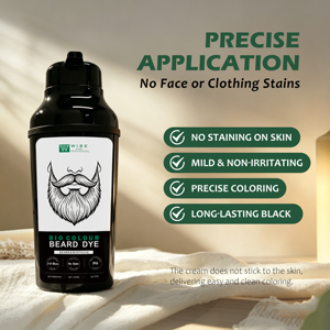 Shampoo Colorante per Barba Nera Senza PPD 400ml, Crema Colorante per Barba da Uomo con Erbe per Colorazione in <span class=keywords><strong>5</strong></span> Minuti e Copertura di Barba Grigia e Bianca, OEM - Product Image 3