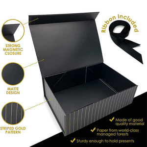 Caja grande de regalo con imán, Cajas de Regalo de estilo <span class=keywords><strong>Simple</strong></span>, color negro mate - Product Image 6