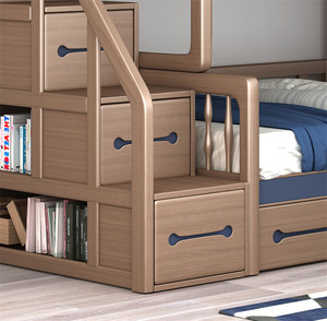 Cama Americana Alta y Baja, Litera Moderna, Cama Infantil Simple, Cama para Madre e Hijo - Product Image 3