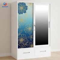 Lemari Pakaian 3 Pintu & Lemari Pakaian Baja Modern dengan Organizer Penyimpanan Pakaian - Desain Aman, Sempurna untuk Rumah Keluarga & Kamar Tamu
