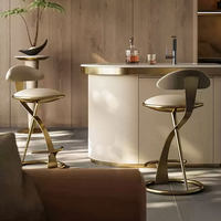 Tabourets de bar au design italien-Chaises de bar en métal avec dossier Sièges vintage modernes pour la maison, l'extérieur et l