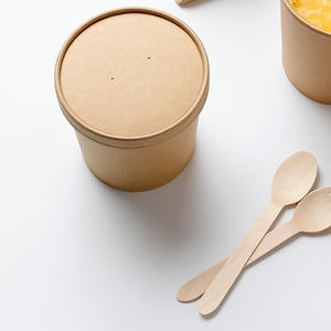 Stampati personalizzati usa e getta zuppa calda ciotole di carta, di carta ciotole nero kraft di carta tazza di zuppa di - Product Image 3