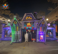 Maison hantée gonflable d'Halloween, grand labyrinthe commercial en PVC écologique, structure de divertissement pour événements pour enfants
