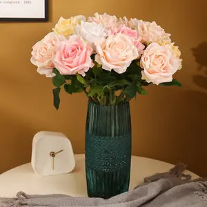 DIY בית גן חתונת דקור ארוך גזע מזויף ורדים זר מלאכותי ורדים קטיפה פרחים