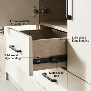 Armoire de chambre moderne à panneaux bicolores contrastants, design segmenté, meuble de rangement - Product Image 6