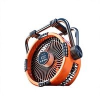 Nouveau modèle de ventilateur de camping de bureau avec écran LED, haute vitesse, moteur électrique sans balais contrôlé par application, batterie rechargeable 10000 mAh pour téléphone