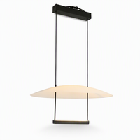 Lustre LED en acrylique, luminaire suspendu, abat-jour transparent givré, noir, salle à manger, îlot de cuisine, E26, hauteur réglable, moderne