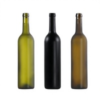 Source d'usine Bouteille de vin vert foncé en gros 375ml 500ml 750ml Bouteille de vin en verre ronde Bordeaux Bourgogne-Mini bouteille gratuite