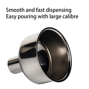 Bạc 304 thép không gỉ Phễu với xử lý đa năng công cụ nhà bếp cho nhà hàng nhà bar trong vật liệu kim loại - Product Image 4