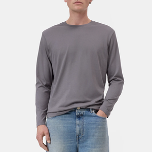 High Quality Cotton <strong>Long</strong> <strong>Sleeve</strong> for Men Soft Regular Homewear Manufacturer Custom Screen Print Casual O-neck <strong>T</strong> <strong>Shirts</strong> for Men - Product Image 3