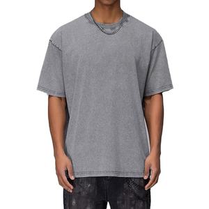 Camiseta de Hombre al por Mayor, Estilo Vintage, 100% Algodón, con Logotipo Personalizado, 250 g/m², Manga Corta, Lavado Ácido, Estilo Urbano, Talla Grande - Product Image 3